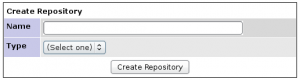 Form used to create a new repository integration.